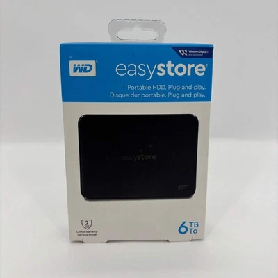 New Western Digital WD Portable easystore 6TB Portable HDD WDBUWJ0060RBK-WESN - Image 1 of 4