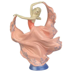 Escultura Figura Mujer Bailando Rosa Vestido Bailarina - Imagen 1 de 1