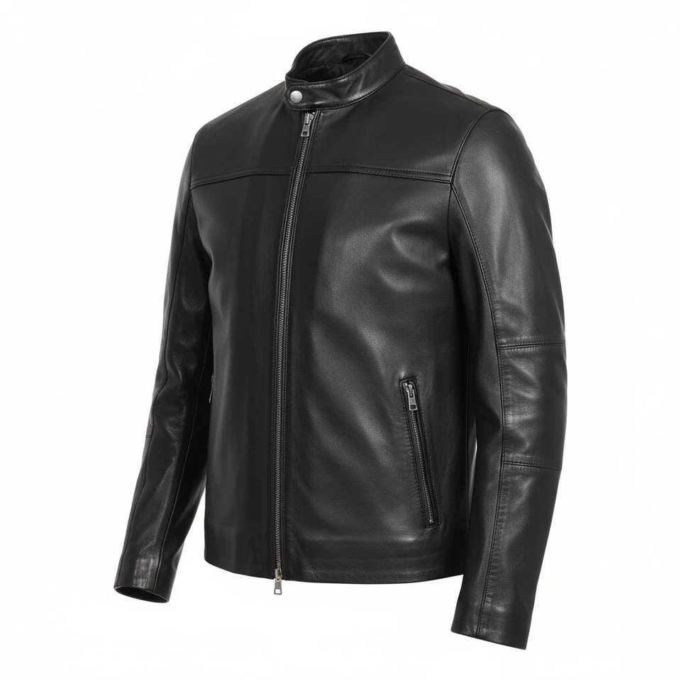 Chaqueta de corredor de cuero para hombre Michael Kors - negra o chocolate - ¡Nueva con etiquetas! Foto 1 de 1