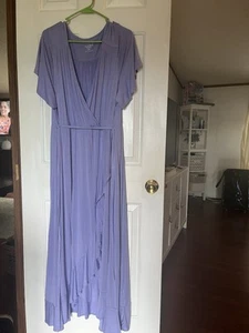 Ingrid & Isabel Flutter Short Sleeve Knit Maternity Lavender Dress Size XXL - Picture 1 of 18