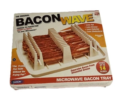 The Original Bacon Wave Microwave Bacon Tray by Emson Cooks Up to 14 Slices - Image 1 of 4