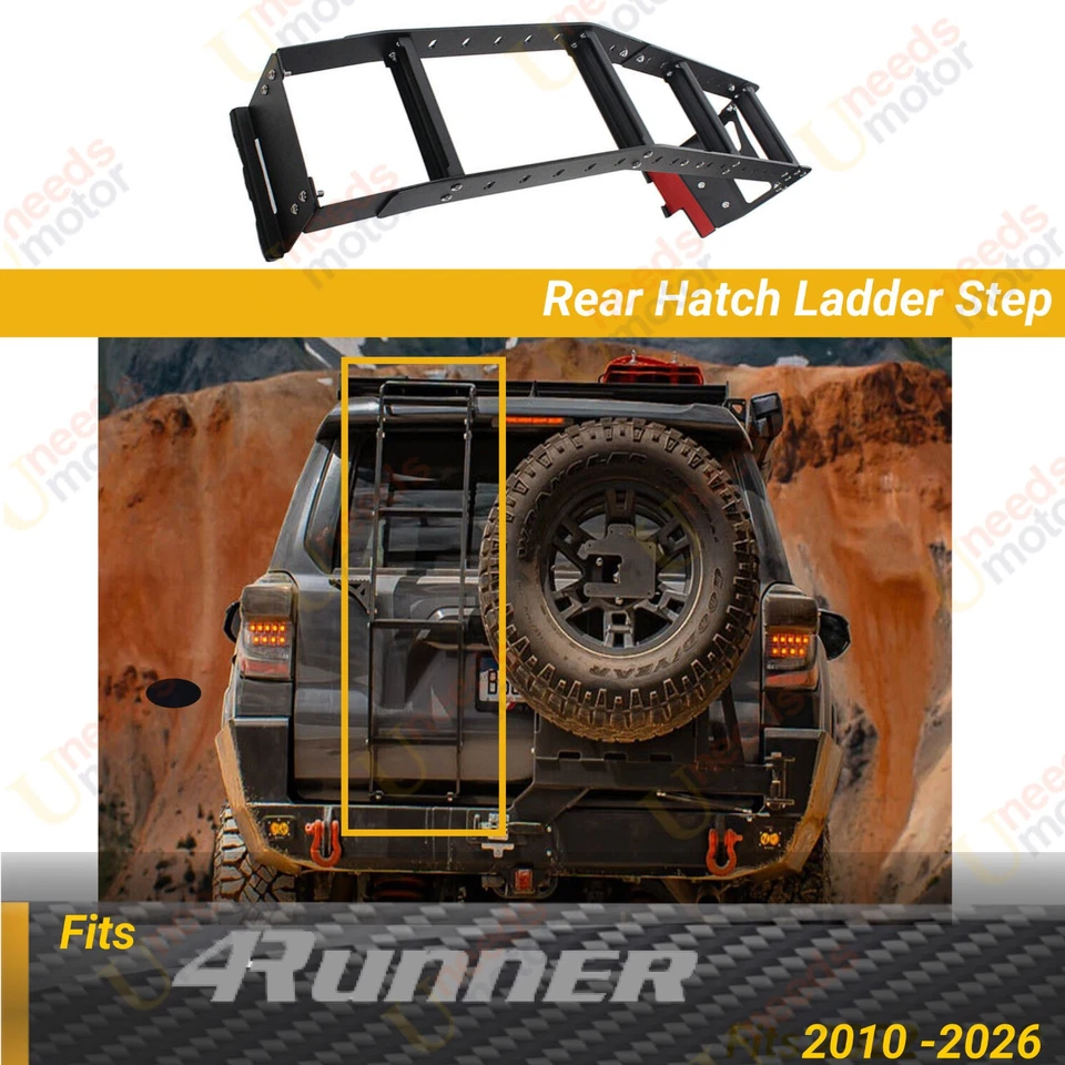 适用于丰田 4Runner 2010 - 2026 完全可定制铝制后舱梯 — 第 1/4 张图片