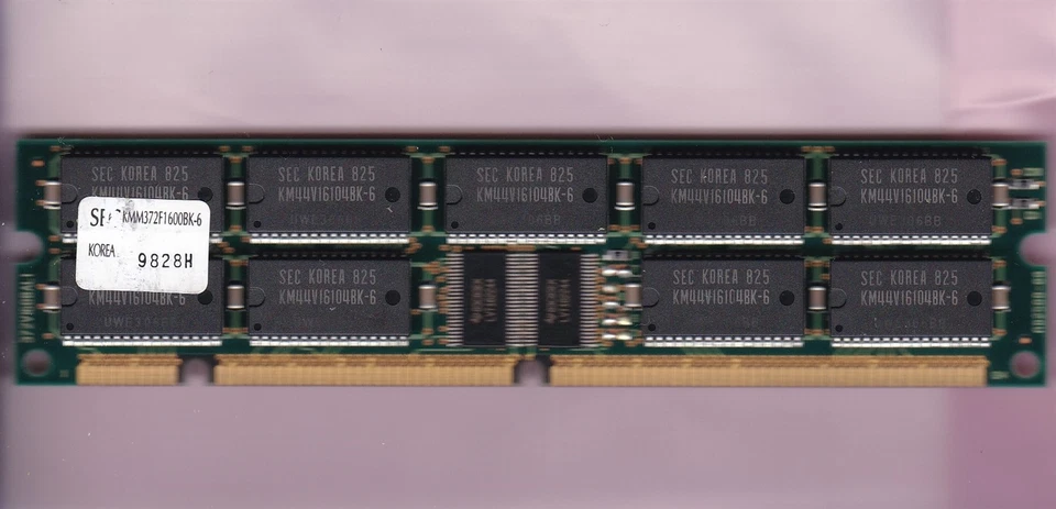 128 MB SAMSUNG KMM372F1600BK-6 DRAM-EDO 60ns ECC Buffered DIMM 168-Pin STICK Foto 1 de 2