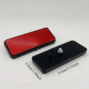2 PCS REAR RED RECTANGLE BOLT ON REFLECTOR CAR MOTORCYCLE BICYCLE , 8.4 X 3.4CM - Picture 1 of 1