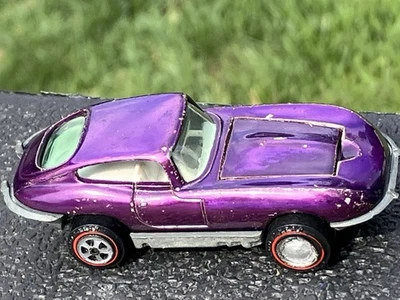 Espejo retrovisor vintage Johnny Lightning personalizado Jaguar XKE púrpura defecto rueda diecast 1/64 Foto 1 de 4