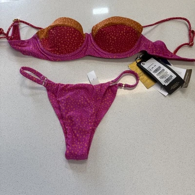 VIX Paula Hermanny Piper Block Corsé Bikini Natación Top e Inferior Talla S Foto 1 de 3