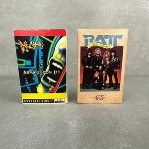 Vintage RATT & DEF LEPPARD Cassette Single ALL ORIGINAL 1980s Original Rock Band - Picture 1 of 19