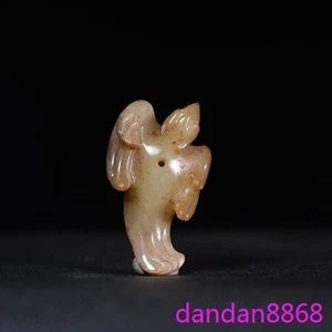 2,6 Zoll Antike Dynastie Hetian Jade geschnitzt Opfer Fengshui Phönix Vogel Statue - Bild 1 von 9