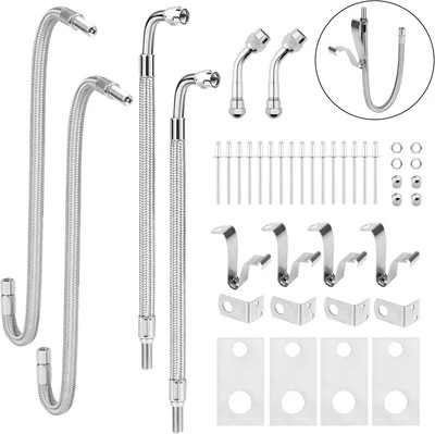 RVZONE Dually Valve Stem Extenders Kit, Stainless Steel Braided 2-Set