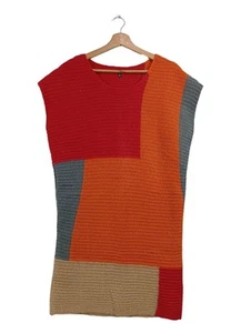 BENETTON Cárdigan largo Mujeres Talla EU 34 rojo-naranja claro-gris claro - Imagen 1 de 5