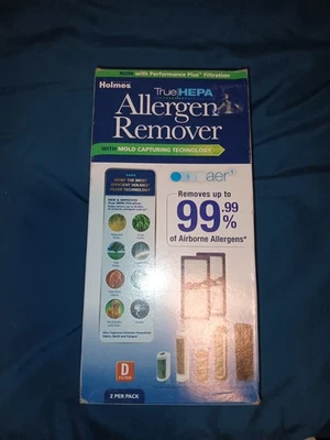 Holmes pacote com 2 filtros removedores de alérgenos Aer1 e HEPA desempenho e filtro D - Imagem 1 de 4
