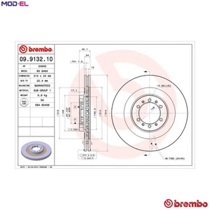 2x BRAKE DISC 09.9132.10 FOR MITSUBISHI SPORT/MONTERO/PAJERO/WAGON/CHALLENGER - Picture 1 of 10