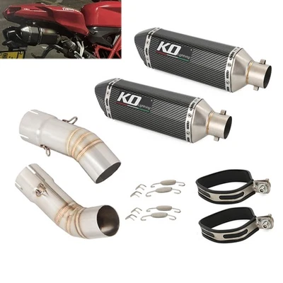 Sistema silenciadores negro tubo enlace medio conexión escape para Ducati 848 1098 1198 Foto 1 de 4