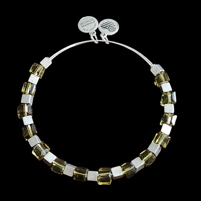 Brazalete Brazalete Alex And Ani Plata Cuentas Vidrio Verde Y Plata Foto 1 de 3