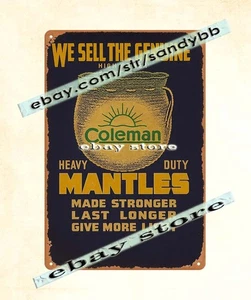 1950s Coleman Lamp Lantern Mantle tin sign - Picture 1 of 4