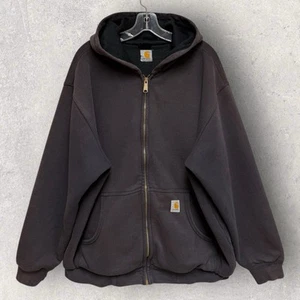 Vintage Carhartt Thermal Lined Hoodie XL 29”x29”Perfect Fade J149 Blk - Picture 1 of 8