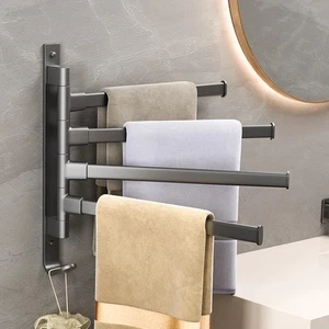 Toallero de baño giratorio toallero aluminio barras de toallas estante colgador _ - Imagen 1 de 15