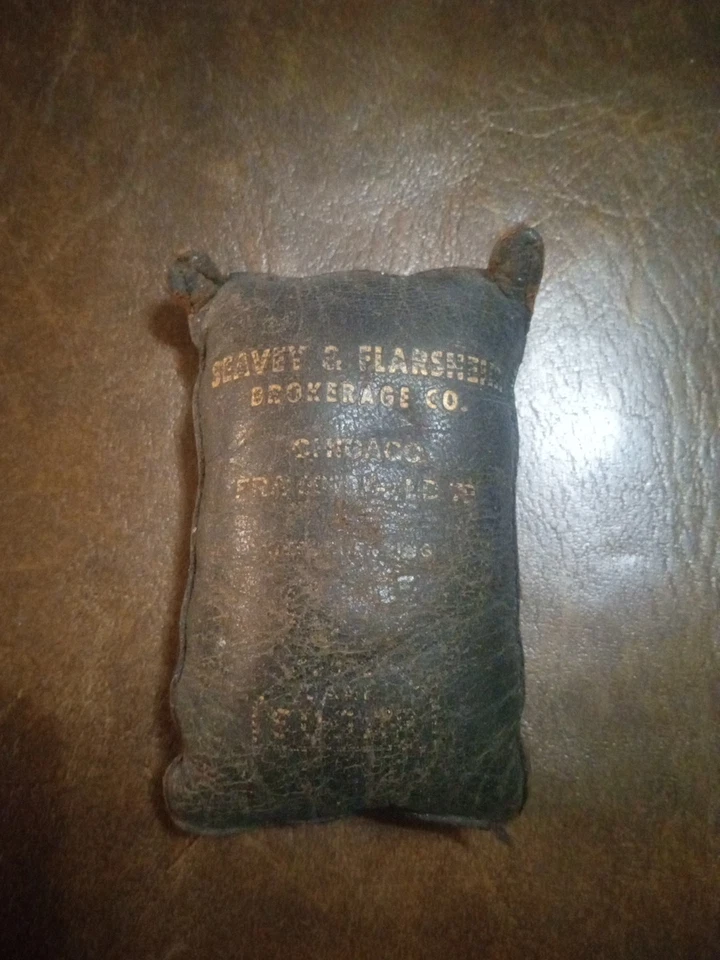 Bolso de cuero pequeño vintage de caña de azúcar anuncio Chicago muy raro único en su clase  Foto 1 de 4