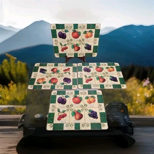 Vintage Pimpernel Tischset Set | Obstmotiv | Korkboden | 4er Set | 12" x 9" | - Bild 1 von 17