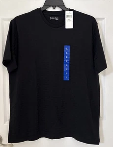 Calvin Klein Herren T-Shirt Schwarz Größe L 100% Baumwolle Neu mit Etikett - Bild 1 von 5