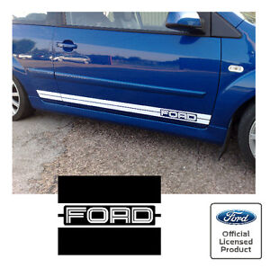 Ford Fiesta Mk6 GT Style Side Twin Stripes Stickers Decals FORD Logo ST 500
