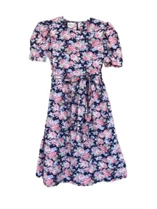 LAURA ASHLEY Mother & Child 11 12 Floral Puff Sleeve Cotton Cottagecore Dress - Picture 1 of 7