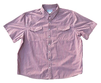 Haband Western Men XXL Striped Pearl Snap Western Wear Cowboy Shirt Vintage - Image 1 of 4