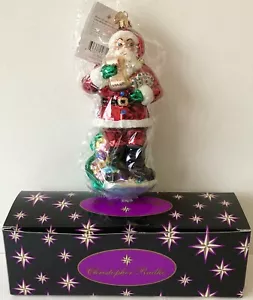 New Radko SANTA’S MAIL FAN Glass Christmas Tree Ornament NWT 01-0549-0 6.25 - Picture 1 of 6