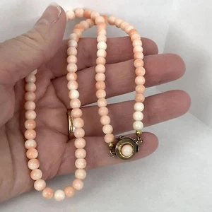 Koralle Antik 10Kt 12Kt Gelbgold Perlenkette - Bild 1 von 5