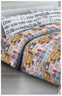 Completo Lenzuola Natalizio 100% Cotone Made Italy Fantasia Vintage 3 Misure - Immagine 1 di 3