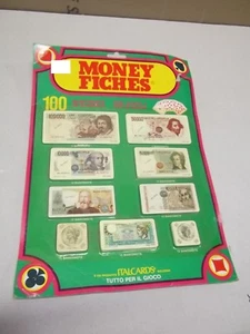 FICHES DA GIOCO IN LIRE 100 BANCONOTE PLASTIFICATE VINTAGE ITALCARDS Bologna - Foto 1 di 2