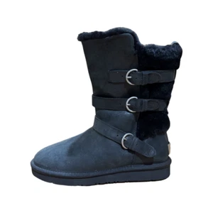 UGG Australia Becket Damenstiefel schwarz Leder dreifache Schnalle 1005380 - Bild 1 von 8