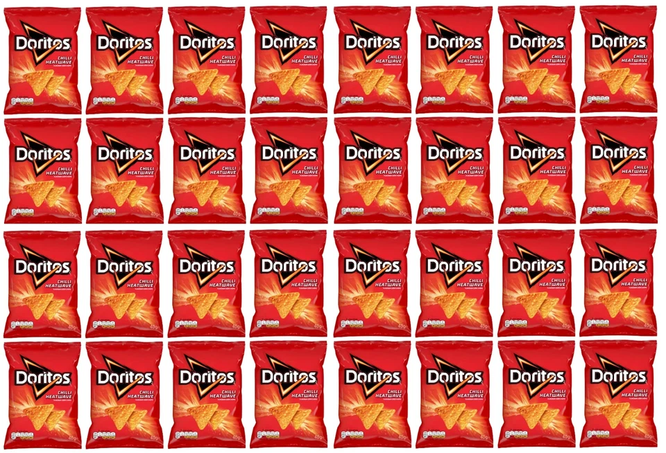 Doritos Chilli Heatwave 40g | 16 Half Box or 32 Full Box | Spicy Snack Packs - Image 1 of 3