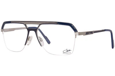 Cazal 7086 003 Anteojos Para Hombre Azul/Plateado Medio Borde Piloto Marco Óptico 60-mm Foto 1 de 4