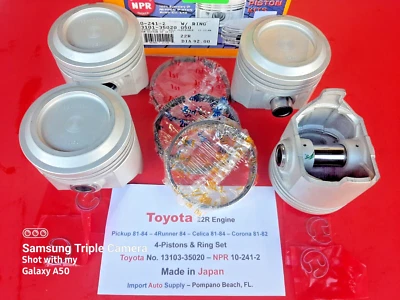 Pistones y anillos NPR +.020 de gran tamaño para camioneta Toyota 81-84, 4Runner 84, Celica 81-84 NPR +.020 Foto 1 de 3