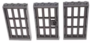 LEGO - Tür und 2 Fenster 1x4x6 dunkelgrau mit Gittern perldunkelgrau 60596 NEU - Bild 1 von 1