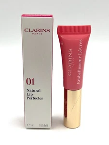 New in Box! Clarins Natural Lip Perfector Travel Size~ 01 Rose Shimmer 5ml - Picture 1 of 3
