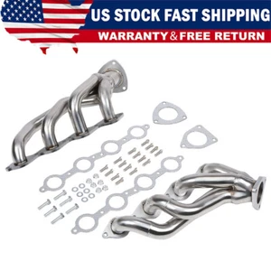 For 4.8L 5.3L V8 Chevy GMC Avalanche Silverado Sierra Tahoe Headers Pair 00-06 - Picture 1 of 20
