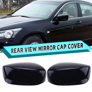 Pair LH+RH Side Glossy Black Rearview Mirror Cover Cap For Honda Accord 2008-13 - Picture 1 of 13
