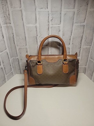 Borsa a mano vintage Gucci marrone GG rivestita tela pelle Speedy 002 39 0069