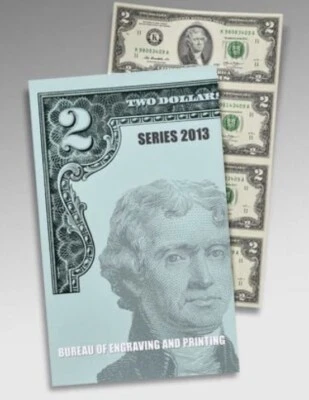 2013 $2 4-NOTE UNCUT CURRENCY SHEET LEGAL TENDER DALLAS ~SOLD OUT AT MINT - Image 1 of 3