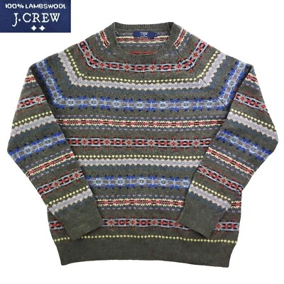 J. Crew Fair Isle Sweater 100% Lambswool Soft Multicolor Men's XL - Image 1 of 4