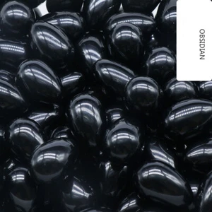 100pcs Natural Obsidian Stone Egg Crystal Carved Healing Gem Reiki No Hole - Picture 1 of 6