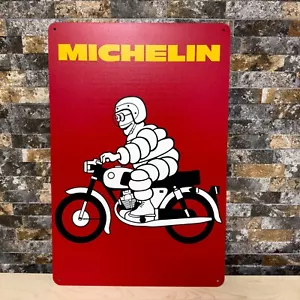 Letrero raro vintage - Cartel publicitario MICHELIN - Metal pesado - 24"x16" (60x40 cm) - Imagen 1 de 11