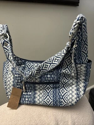 Bolso de hombro Gold Coast para mujer - Cartera estampada azul y blanco Foto 1 de 4