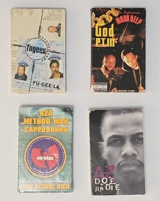 Vintage Rap Hip Hop Cassette Singles Wu Tang Rza Twista Black Moon Fugee SINGLES - Image 1 of 4