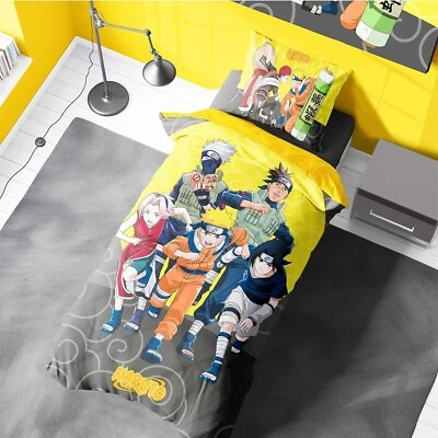 Juego de edredón reversible individual oficial Naruto - para fanáticos del anime, lavable a máquina Foto 1 de 4