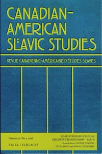 Canadian-American Slavic Studies Volume 50 No. 1 2016 - Picture 1 of 2