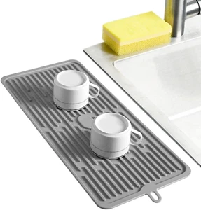 Dish Mat Silicone Drying Mats Works For Stemware Cocktail Glasses Silverware - Picture 1 of 9