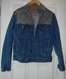 60er Jahre Big E Levi Denim Trucker Jacke Distressed 38 Made In USA zweifarbig LESEN - Bild 1 von 9